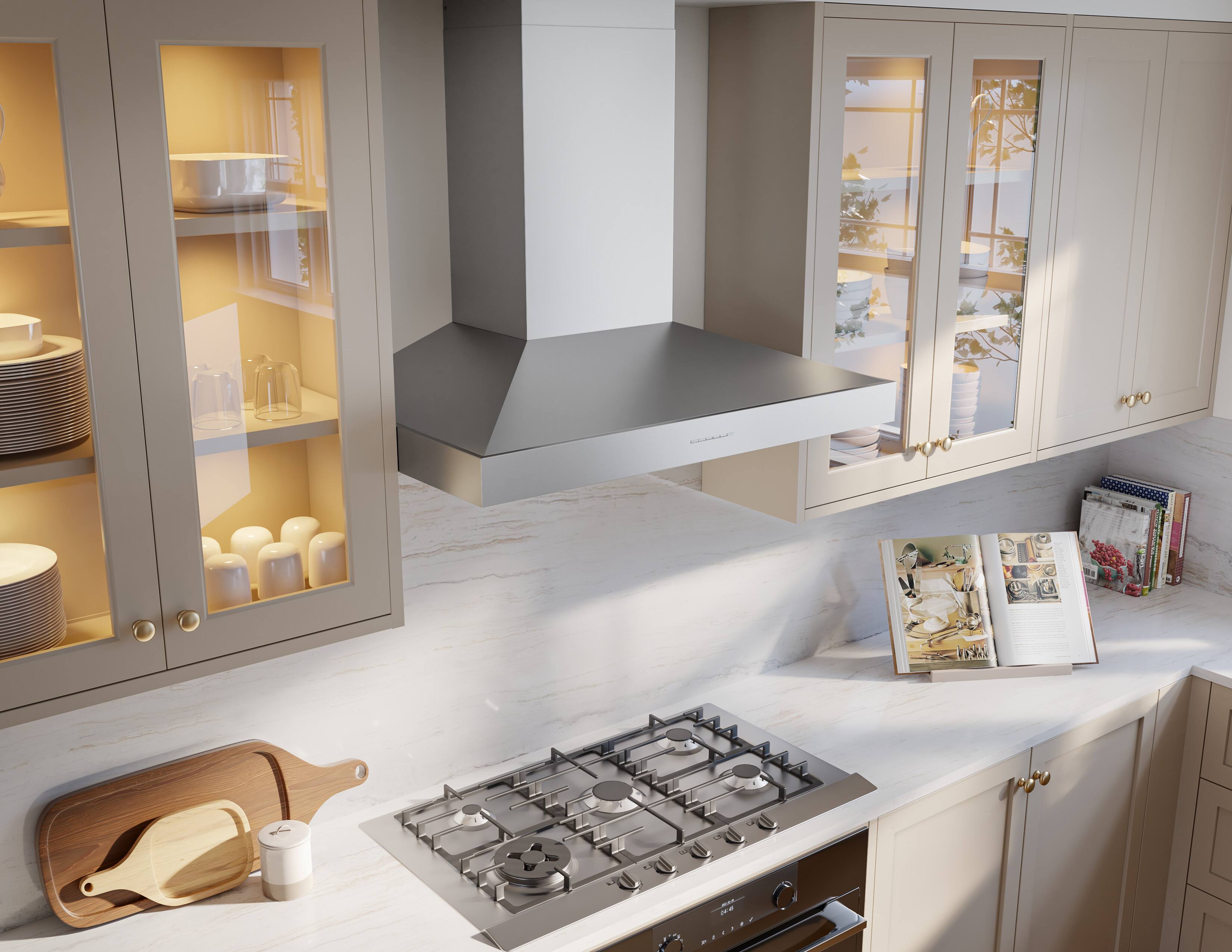 Alt View 14. Zephyr - Amalfi 30 in. 600 CFM Wall Mount Range Hood with LED Lights - Stainless Steel.