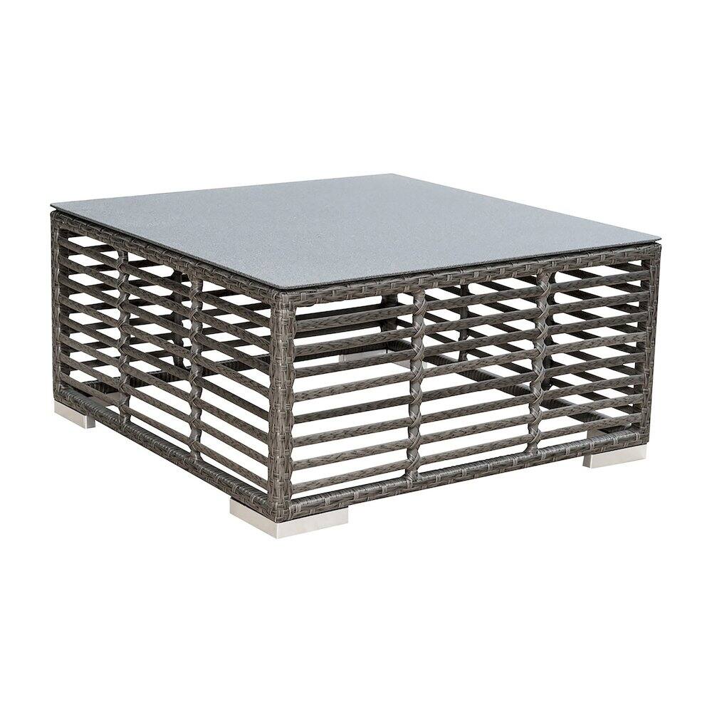 Front. Panama Jack Outdoor - Panama Jack Graphite Square Coffee Table with glass - Gray.