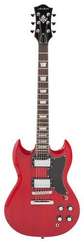Front Standard. Archer - Designed Series DC-10HC 6-String Full-Size Double-Cutaway Solid-Body Electric Guitar - Red.