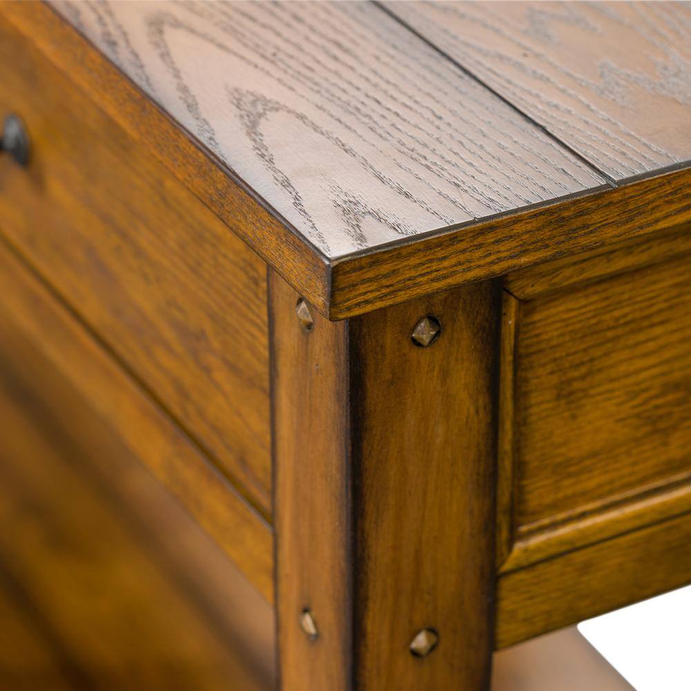 Alt View 9. Liberty Furniture Industries - Lake House Sofa Table in Oak - Brown.