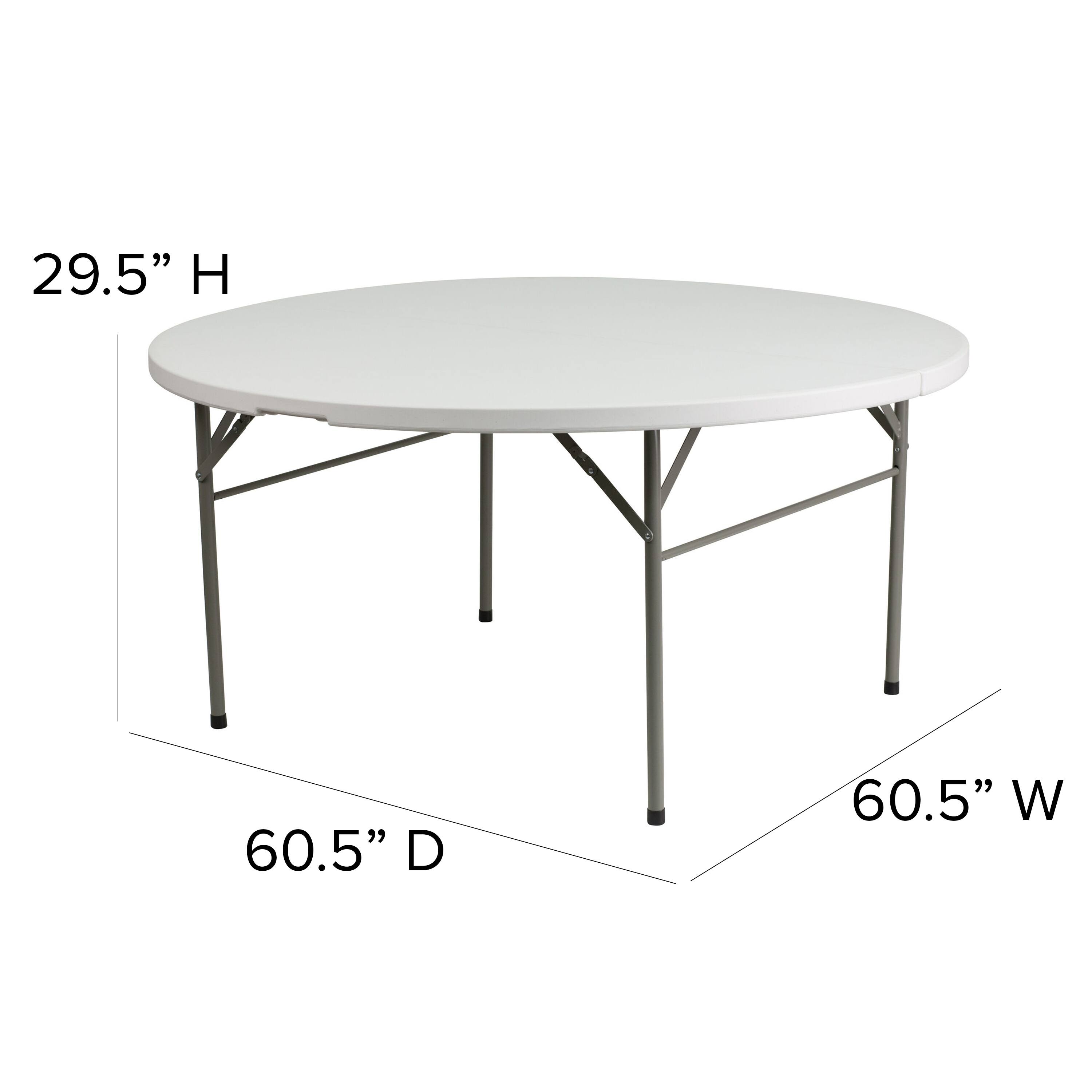 Alt View 12. Alamont Home - Scarborough 5-Foot Round Bi-Fold Granite White Plastic Folding Table with Carrying Handle - Granite White.