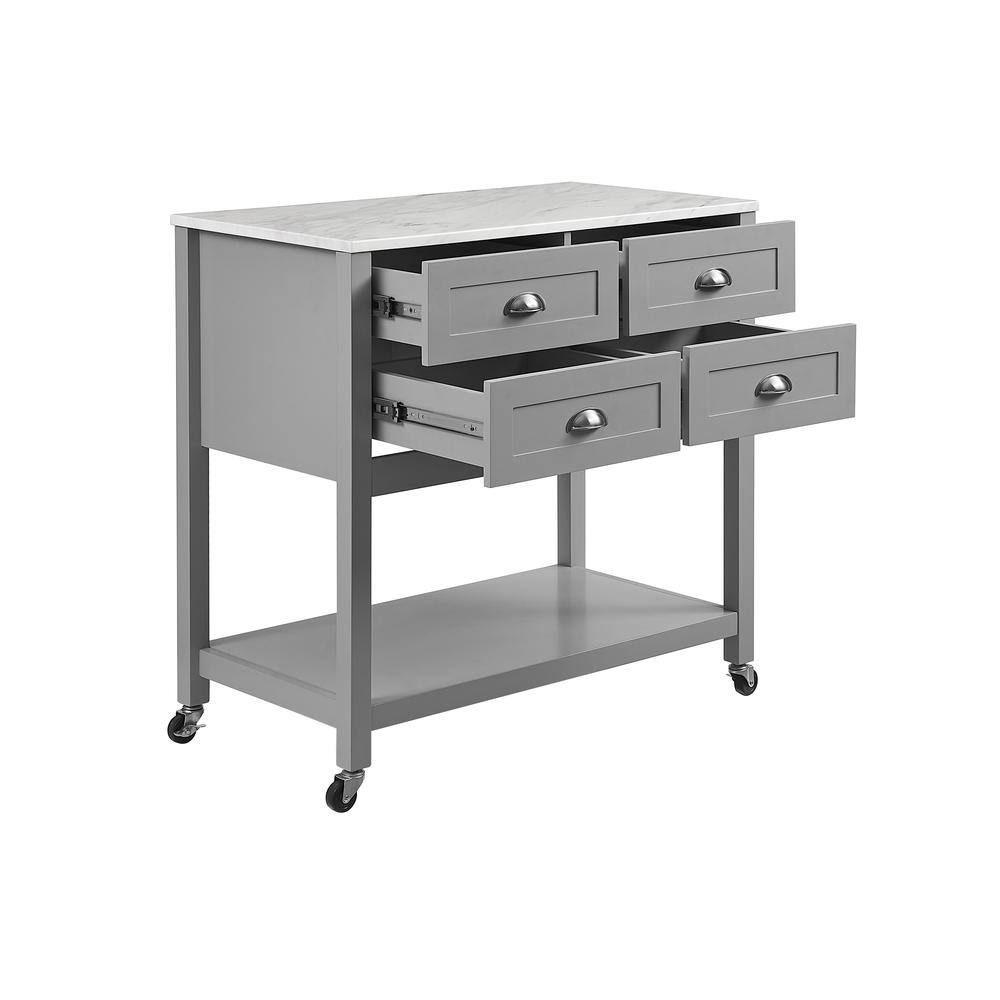 Alt View 3. Crosley Furniture - Connell Kitchen Island/Cart - Gray.