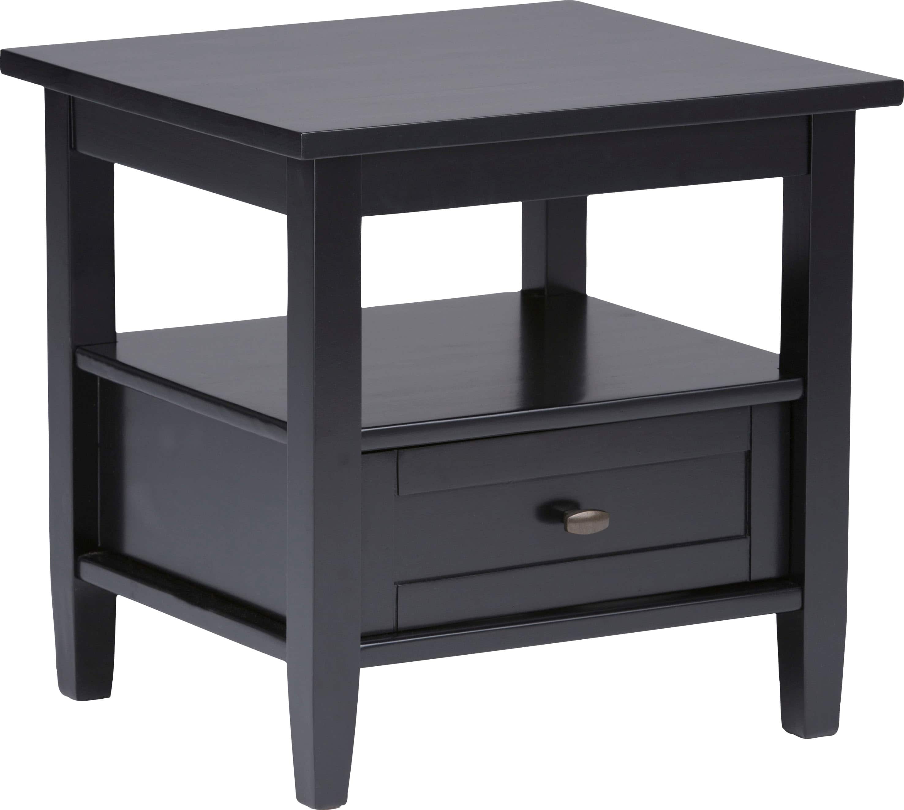Front. Simpli Home - Warm Shaker End Table - Black.