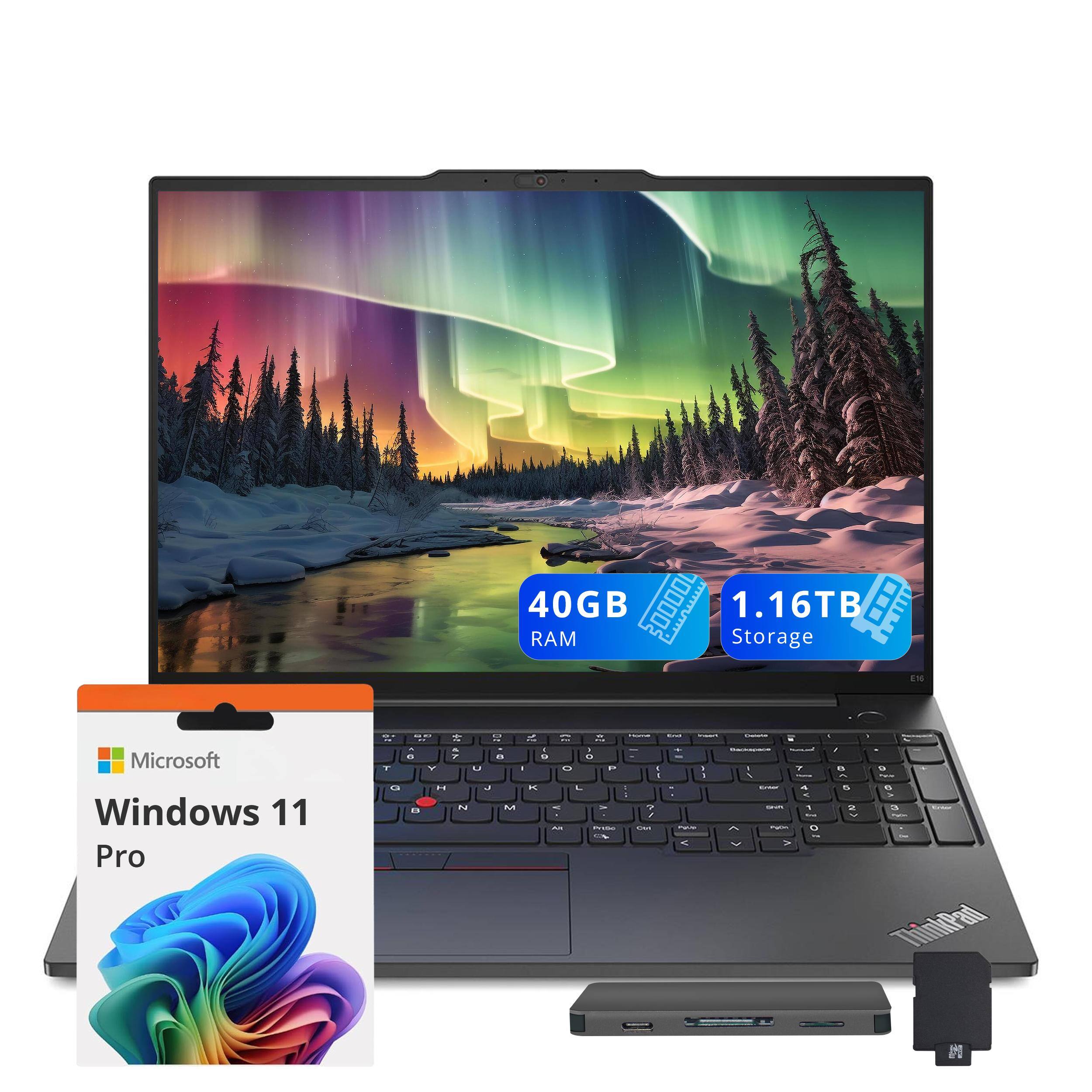 Lenovo - ThinkPad Gen 1 16" WUXGA Laptop,Intel i5-1335U,40GB DDR4 RAM,1TB SSD+160GB Docking Station Set,Win 11 Pro - Black