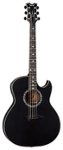 Front Standard. Dean - Exhibition 6-String Full-Size Thin-Body Acoustic Electric Guitar - Black.