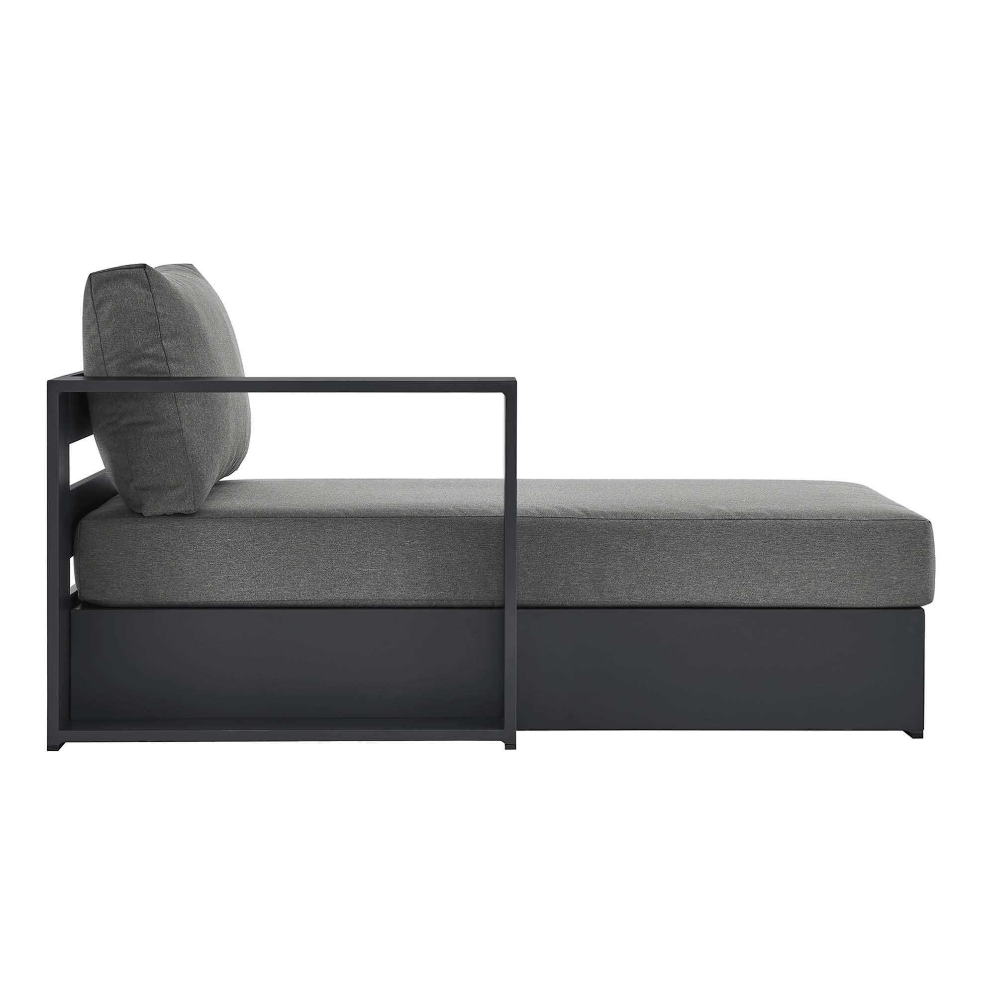Alt View 3. Modway - Tahoe Outdoor Patio Powder-Coated Aluminum Modular Left-Facing Chaise Lounge by Modway - Gray Charcoal.