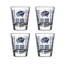 Logo Brands - Columbus Blue Jackets 4-Pack 2oz. Shot Glass Set - Multicolor