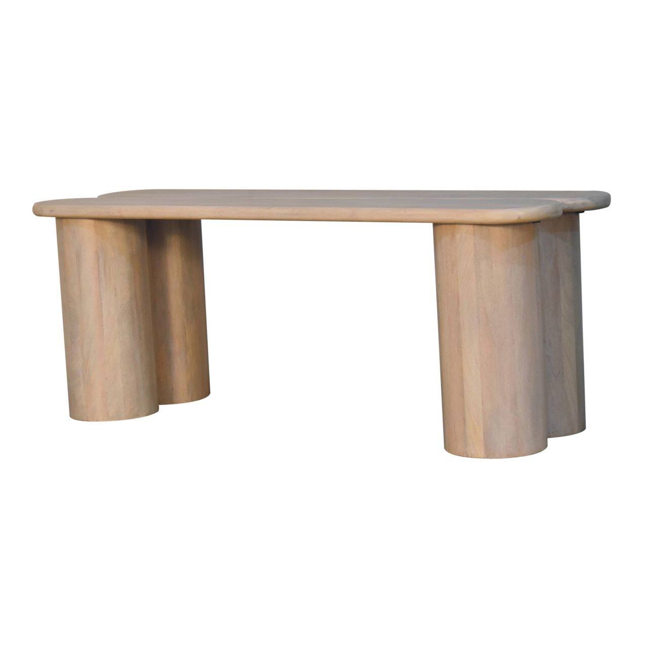 Left. Artisan Furniture - Artisan Furniture Solid Wood Twin Plank Bench, Ivory - Ivory.