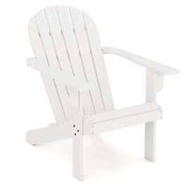 Costway - Patio Adirondack Chair with Inclined Seat High Backrest & Wide Armrests - White