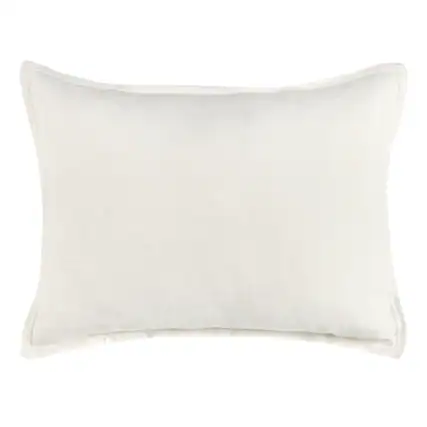 Front. Manhattan Lane - Doji 20 x 26 Standard Pillow Sham, Soft Cotton, Premium Linen - Ivory White.