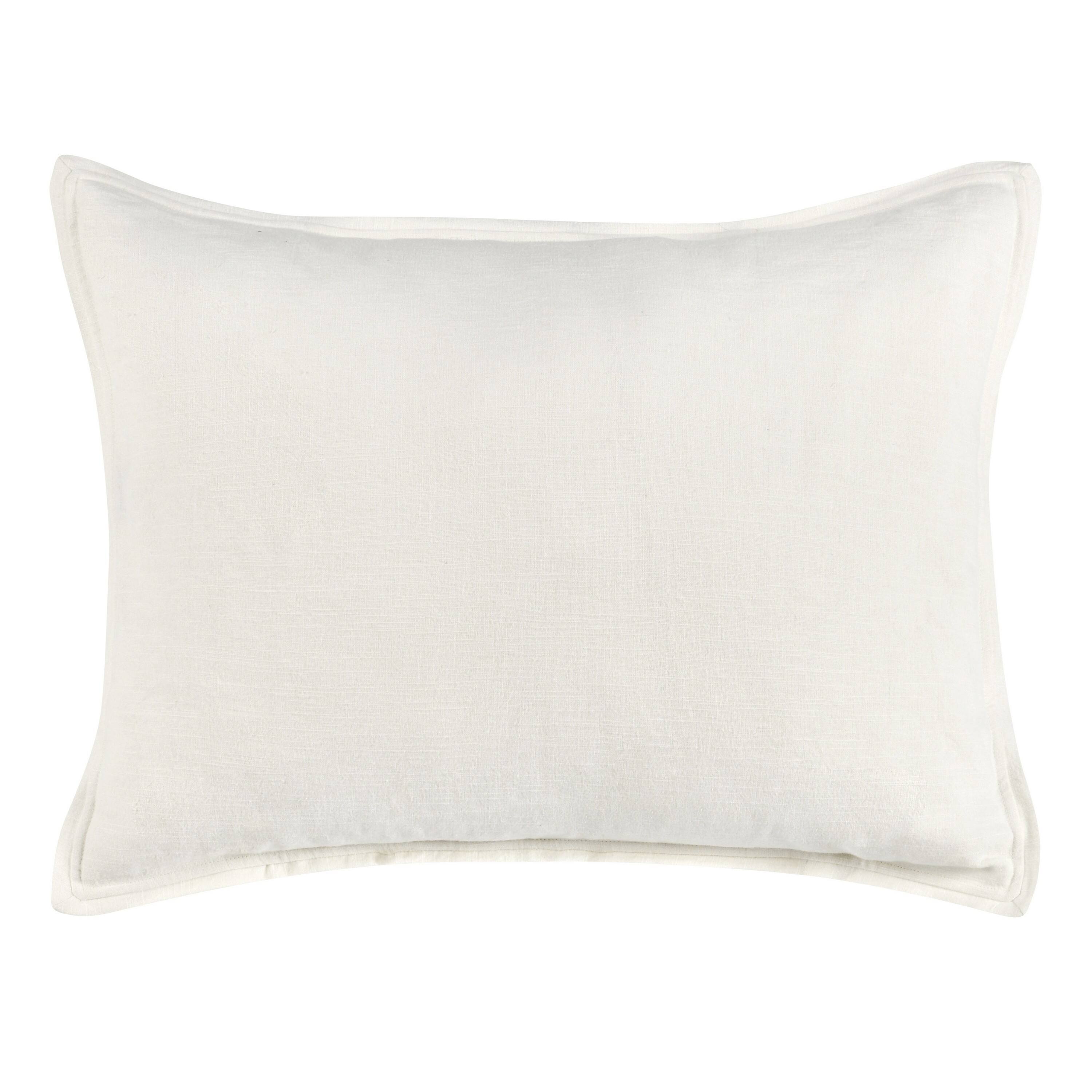 Front. Manhattan Lane - Doji 20 x 26 Standard Pillow Sham, Soft   Cotton, Premium Linen - Ivory White.