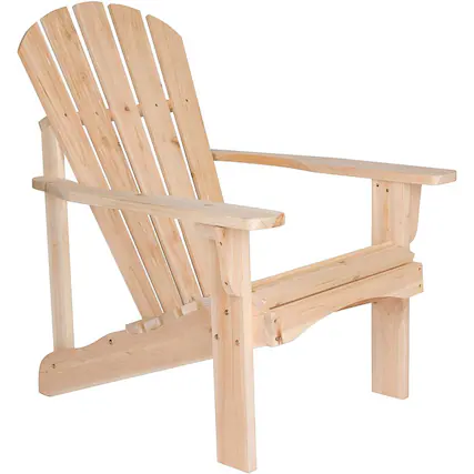 Front. Hivvago - Ergonomic Natural Cedar Wood Adirondack Chair - Natural.