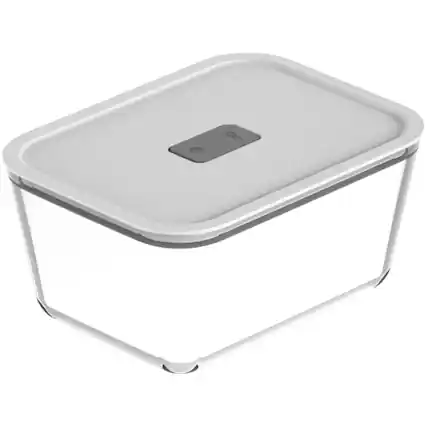 Front. OU - OU Glass Food Storage Container 10 Cup w Airtight Lid - Oven, Microwave, Freezer & Dishwasher Safe.