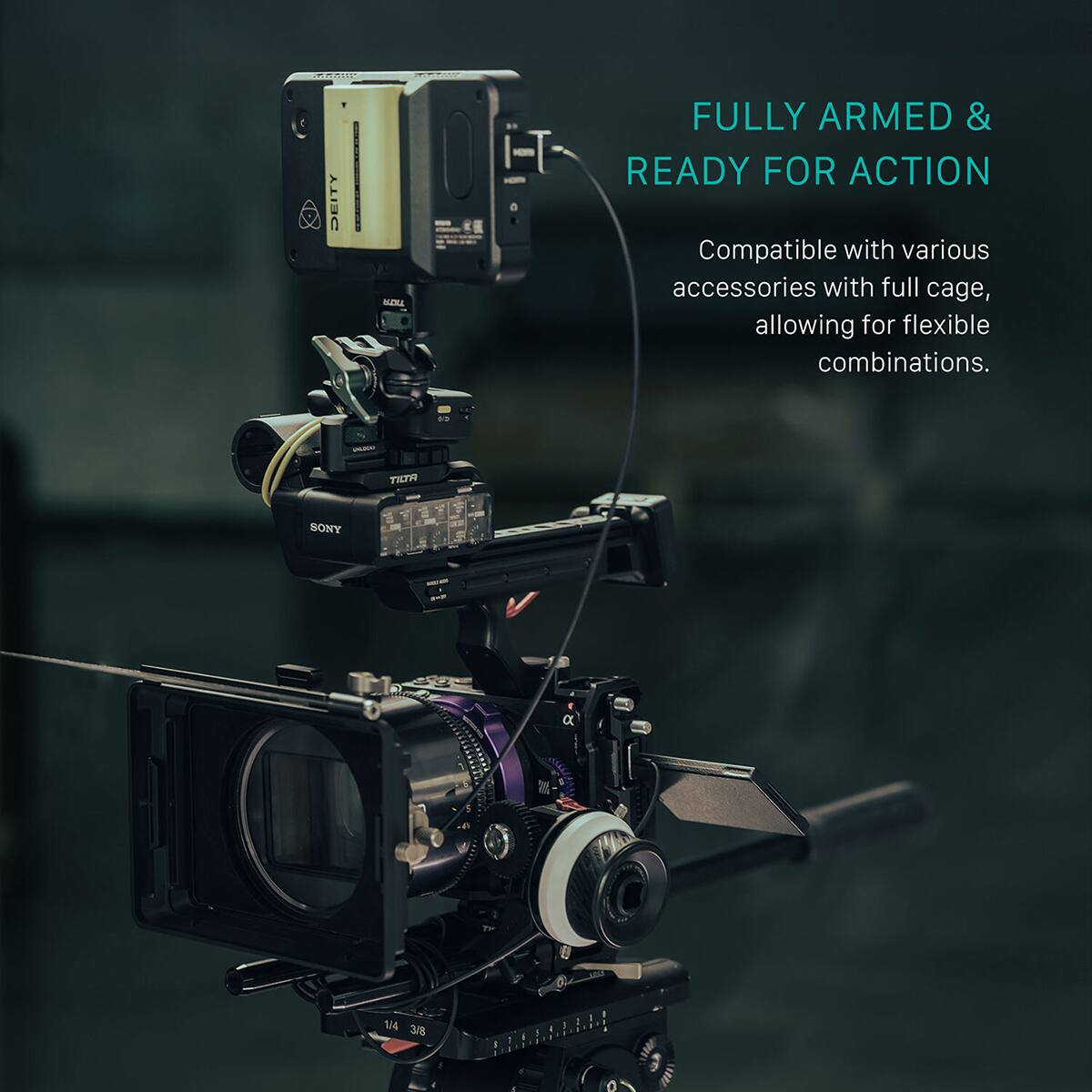 MRIC DEITY -OL FULLY ARMED & READY FOR ACTION  
Compatible with various accessories with full cage, allowing for flexible combinations.  
TI SONY a u4 34 3