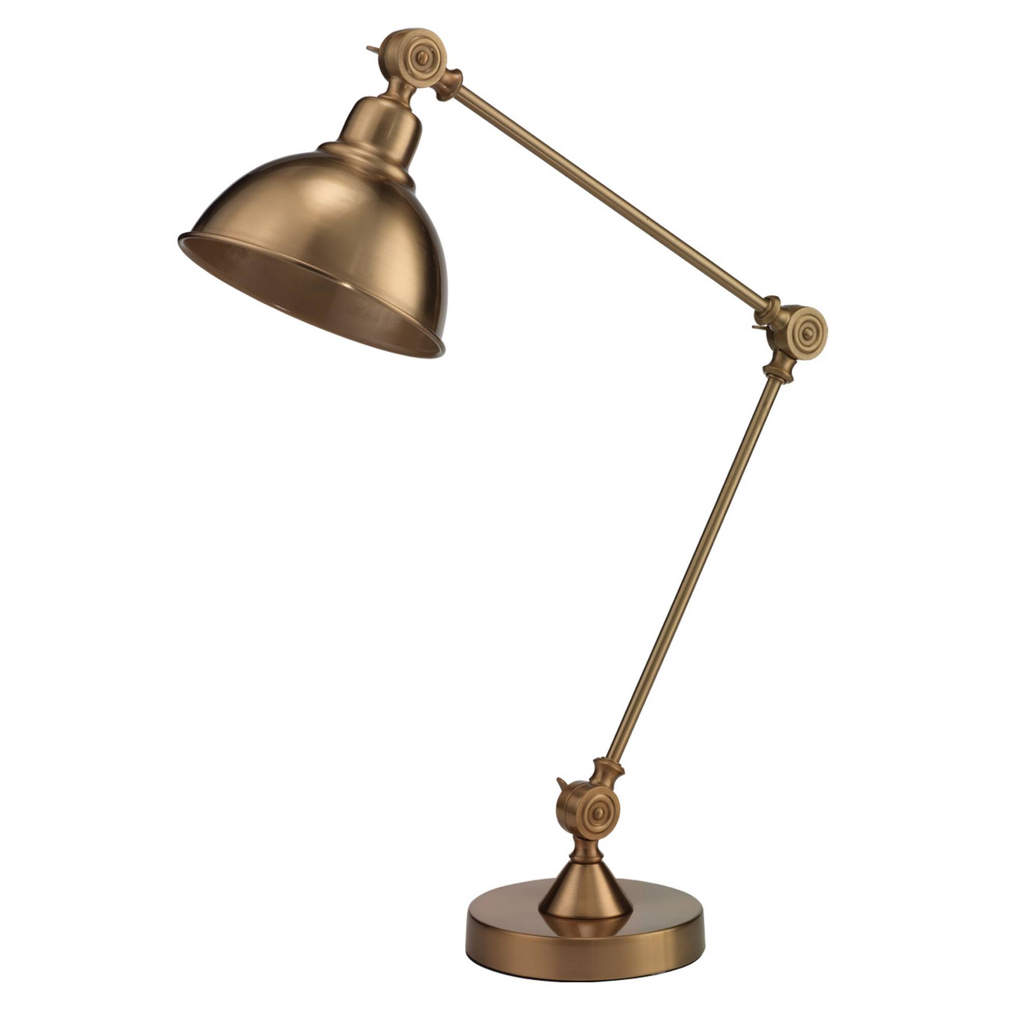 Front. Manhattan Lane - Table Lamp with Adjustable Tubular Metal Frame - Brass.