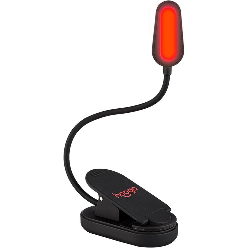 Front. Schertz - Red Clip-On Book Light – 625nm No Blue Light, Eye-Care Reading Lamp.