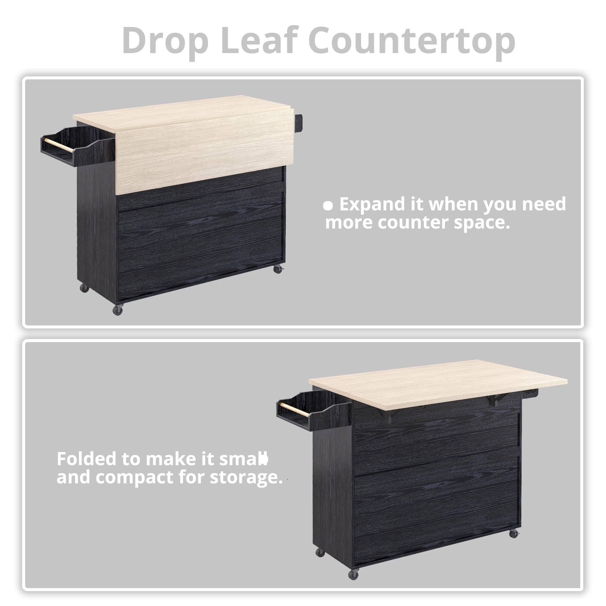 Drop Leaf Countertop

- Expand it when you need more counter space.

Folded to make it small and compact for storage.