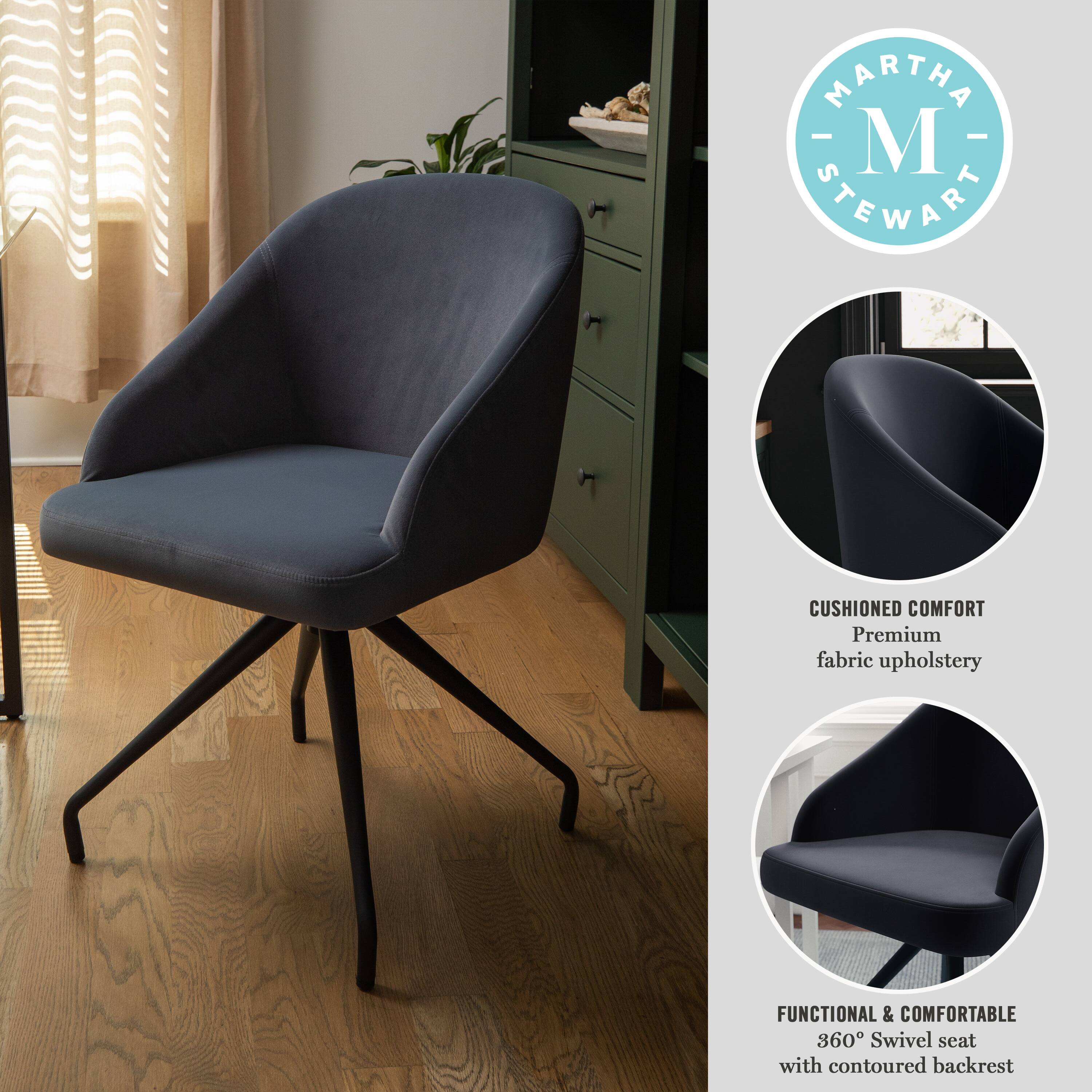 MARTHA STEWART CUSHIONED COMFORT Premium fabric upholstery FUNCTIONAL & COMFORTABLE 860 Swivel seat with contoured backrest