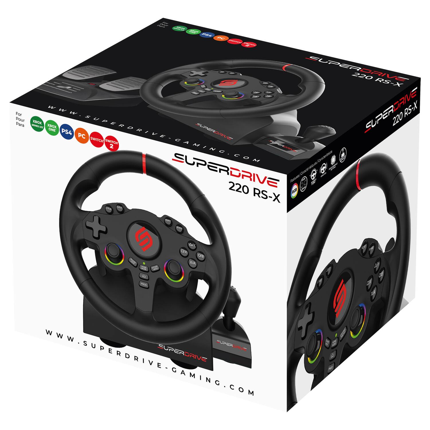 SUPERDRIVE 220 RS-X  
For Xbox One, PS4, PC, Switch  
WWW.SUPERDRIVE-GAMING.COM  
SUPERDRIVE  
220 RS-X