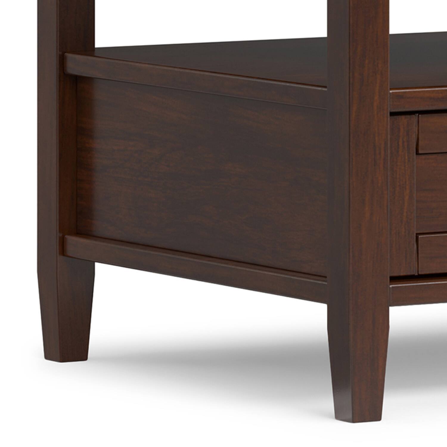 Alt View 6. Simpli Home - Warm Shaker Solid Wood 48 inch Wide Transitional Coffee Table in Russet Brown - Russet Brown.