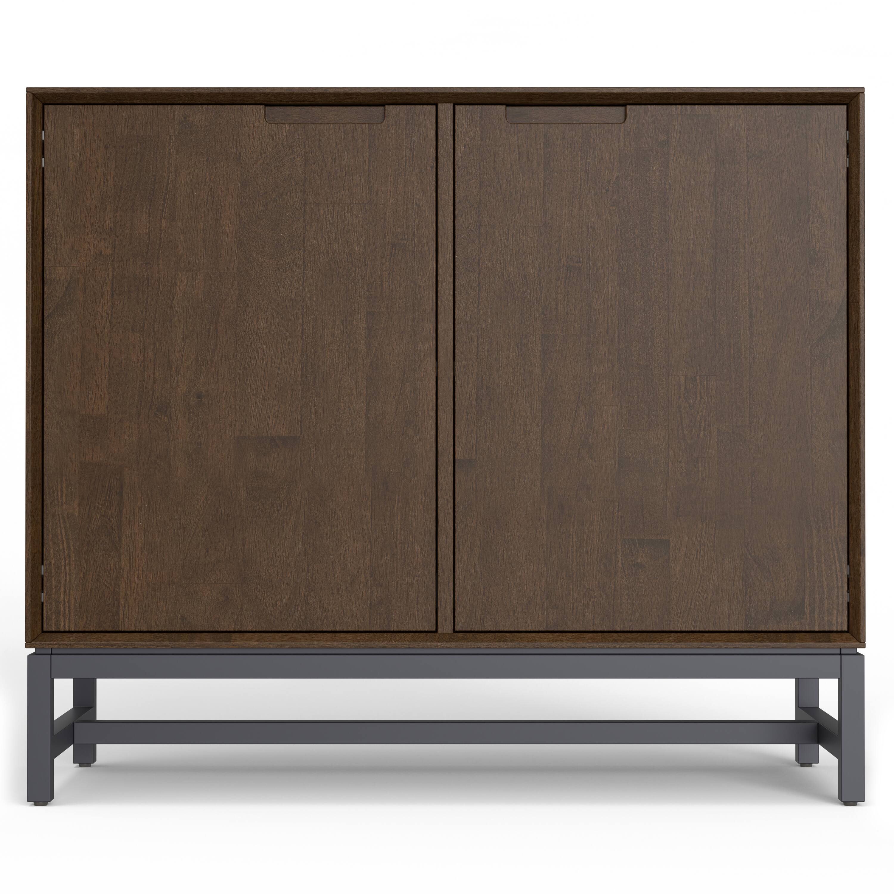 Left. Simpli Home - Banting SOLID HARDWOOD 2 Door Sideboard Buffet in Walnut Brown - Walnut Brown.