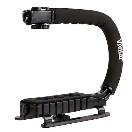 Front. Vivitar - Vivitar VPT200 Sports Action Grip for Camera and Camcorder Black with Smart Phone Holder.