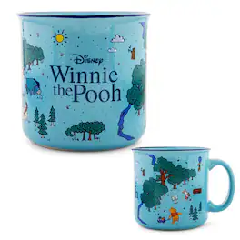 Disney - Winnie the Pooh Map of the Hundred Acre Wood Ceramic Mug | Holds 20 Ounce - Blue