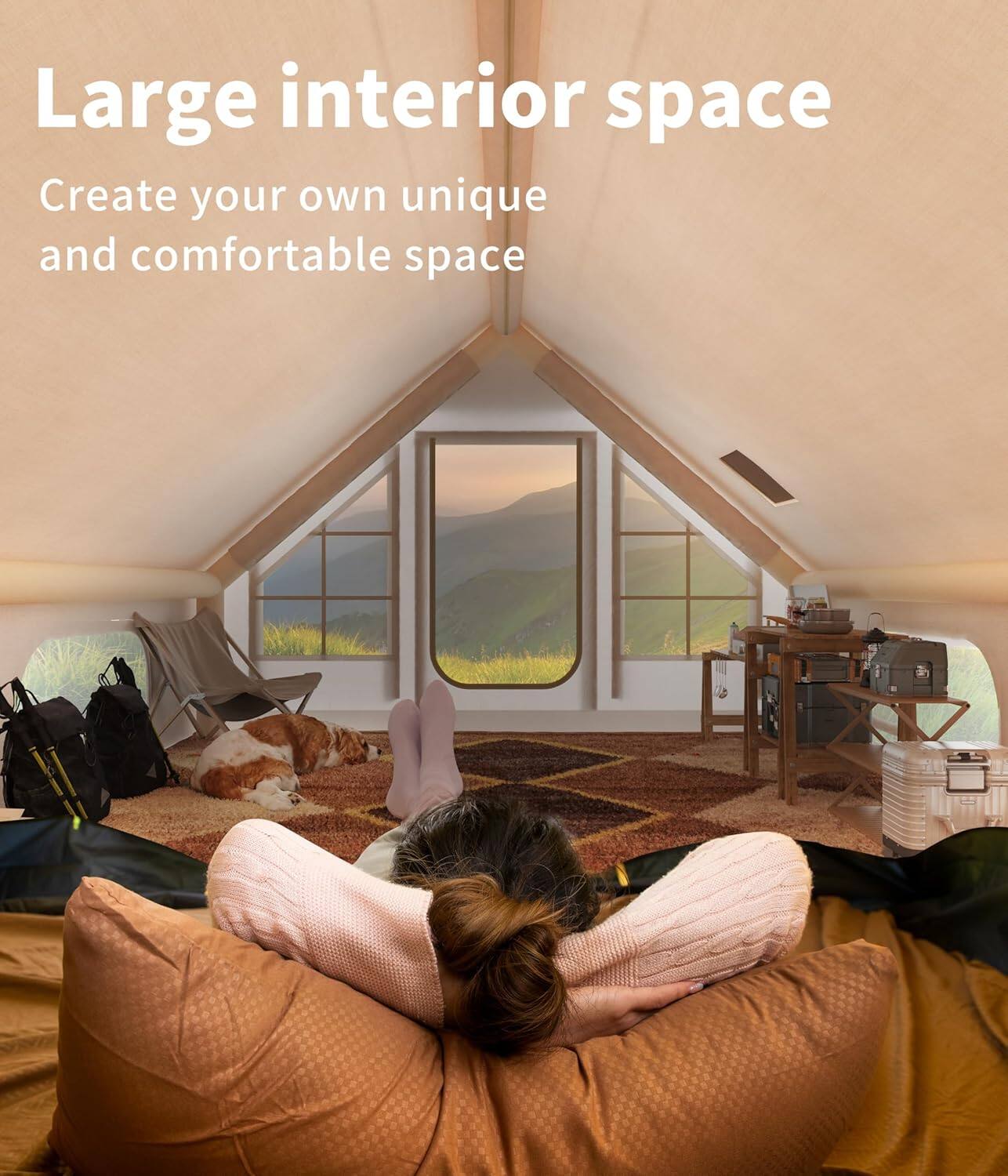 Large interior space  
Create your own unique and comfortable space