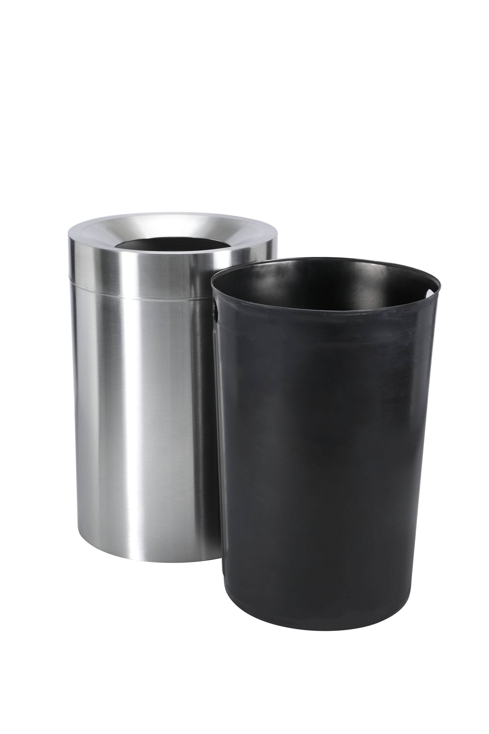 Left. Alpine Industries - 50 Gallon Plastic Insert Trash Can Liner with Handles - Black.