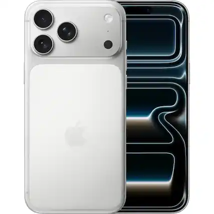 Front. Apple - iPhone 17 Pro Max 256GB 6.9" 5G Fully Unlocked, Silver - Silver.