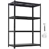Front. VEVOR - Storage Shelves, 4-Tier Adjustable, 2400 lbs Capacity, Heavy Duty Garage Storage Shelving Unit, Metal Utility Rack Shelf - Black.