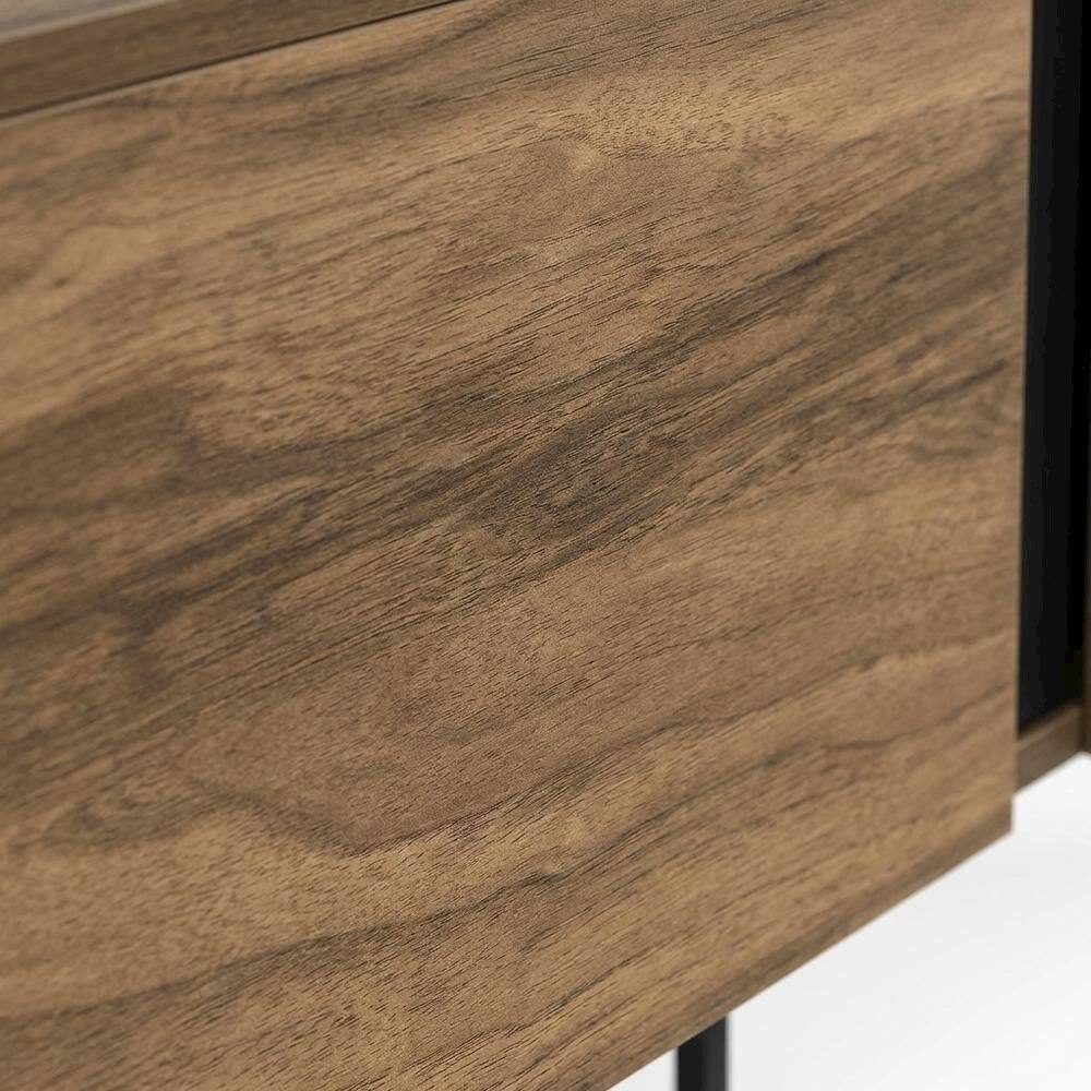 Alt View 4. FurniFact - Walnut Modern TV Stand and Media Console with Engineered Wood Finish - Brown.