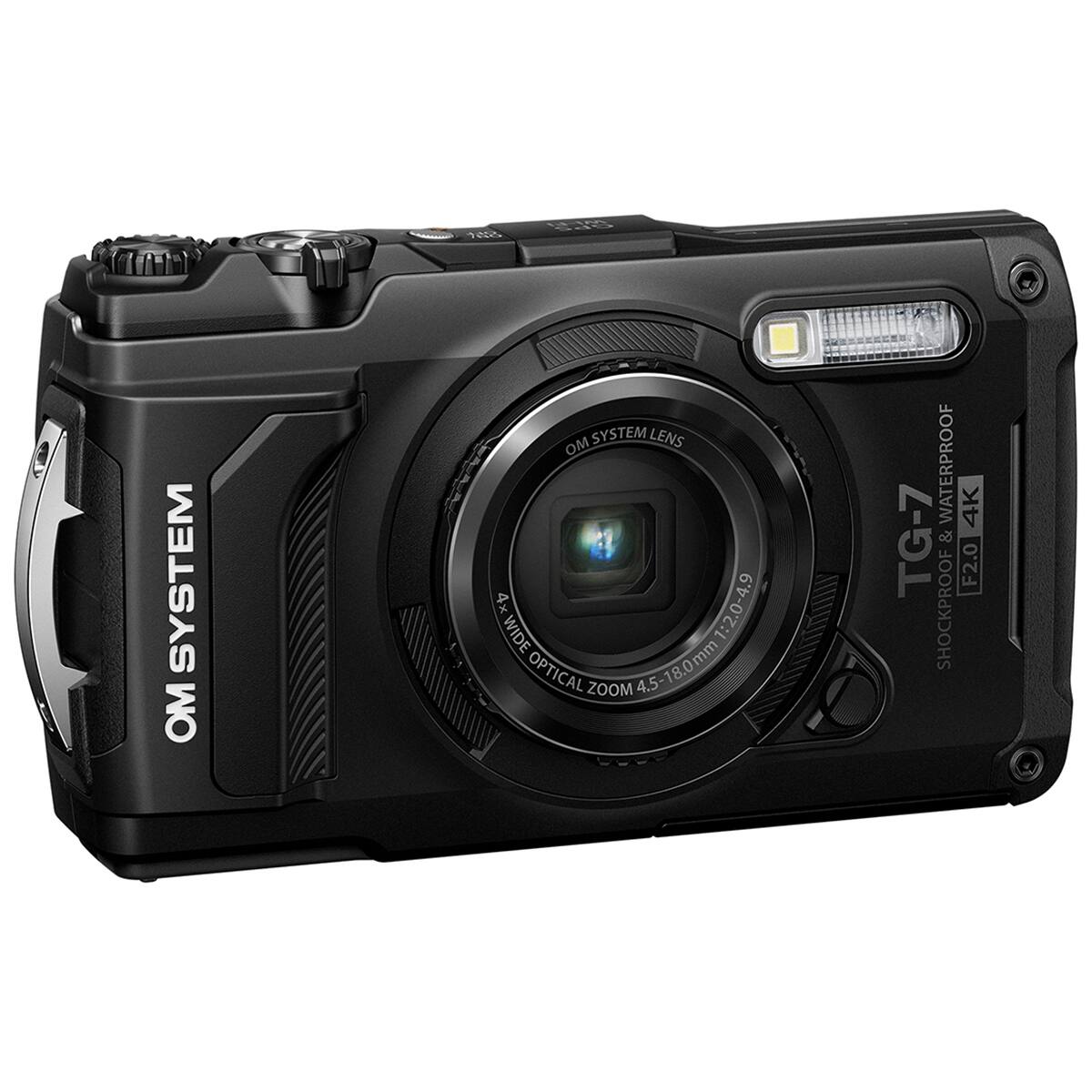 SYSTEM OM SYSTEM LENS 4x 1:2.0-4.9 WIDE $-18.0mm 1:2.0-4.9 E OPTICAL 4.5 18.0mm ZOOM WATERPROOF 4K TG-7 & F2.0 SHOCKPROOF