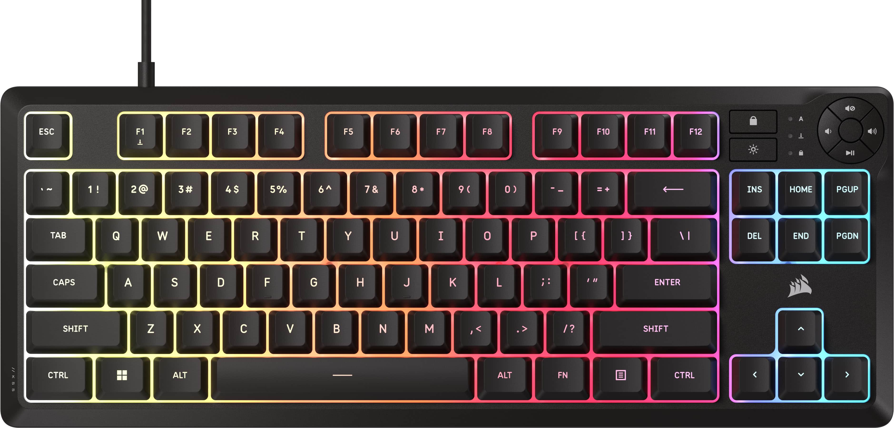 CORSAIR - K55 TKL Gaming Keyboard with RGB Backlighting - Black - Front_Zoom