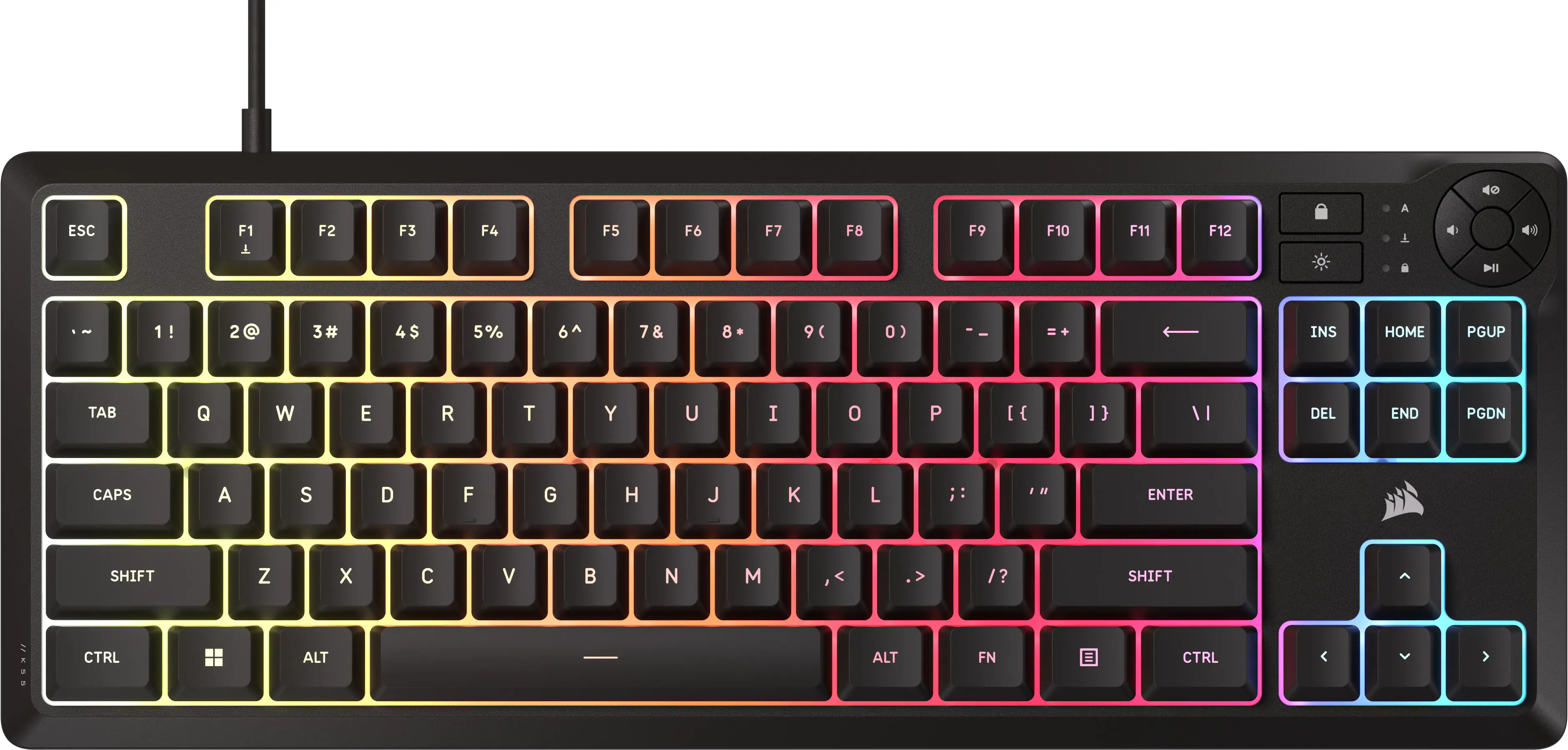 CORSAIR - K55 TKL Gaming Keyboard with RGB Backlighting - Black