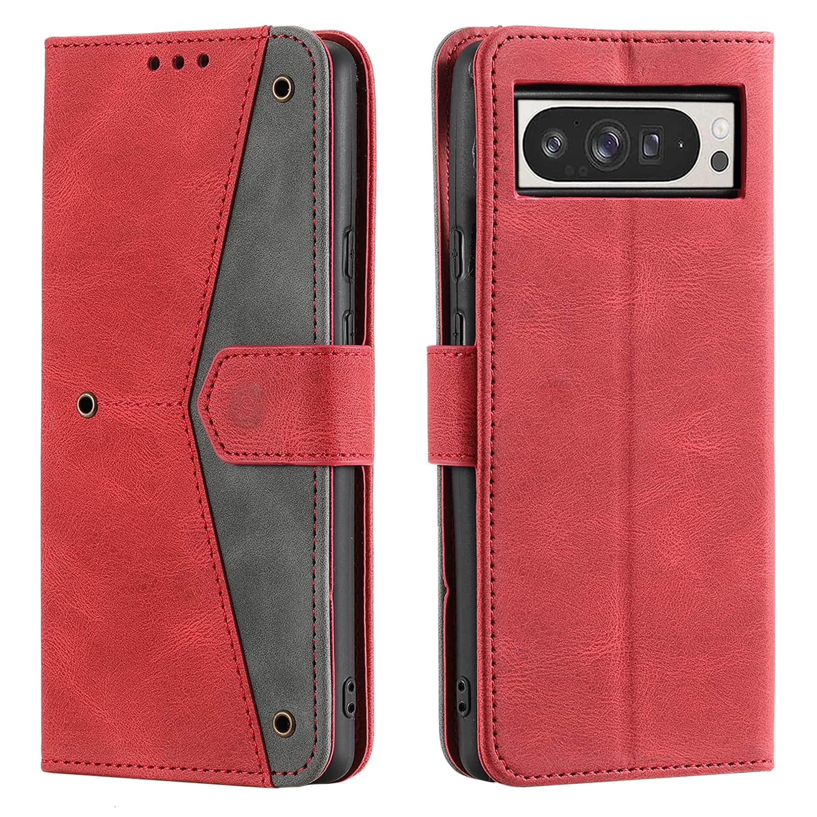 Dteck - Wallet Case for Google Pixel 10 Pro XL,Vintage PU Leather Flip Card Holder Kickstand Magnetic Closure Phone Cover - Red price history on PriceWatchPro