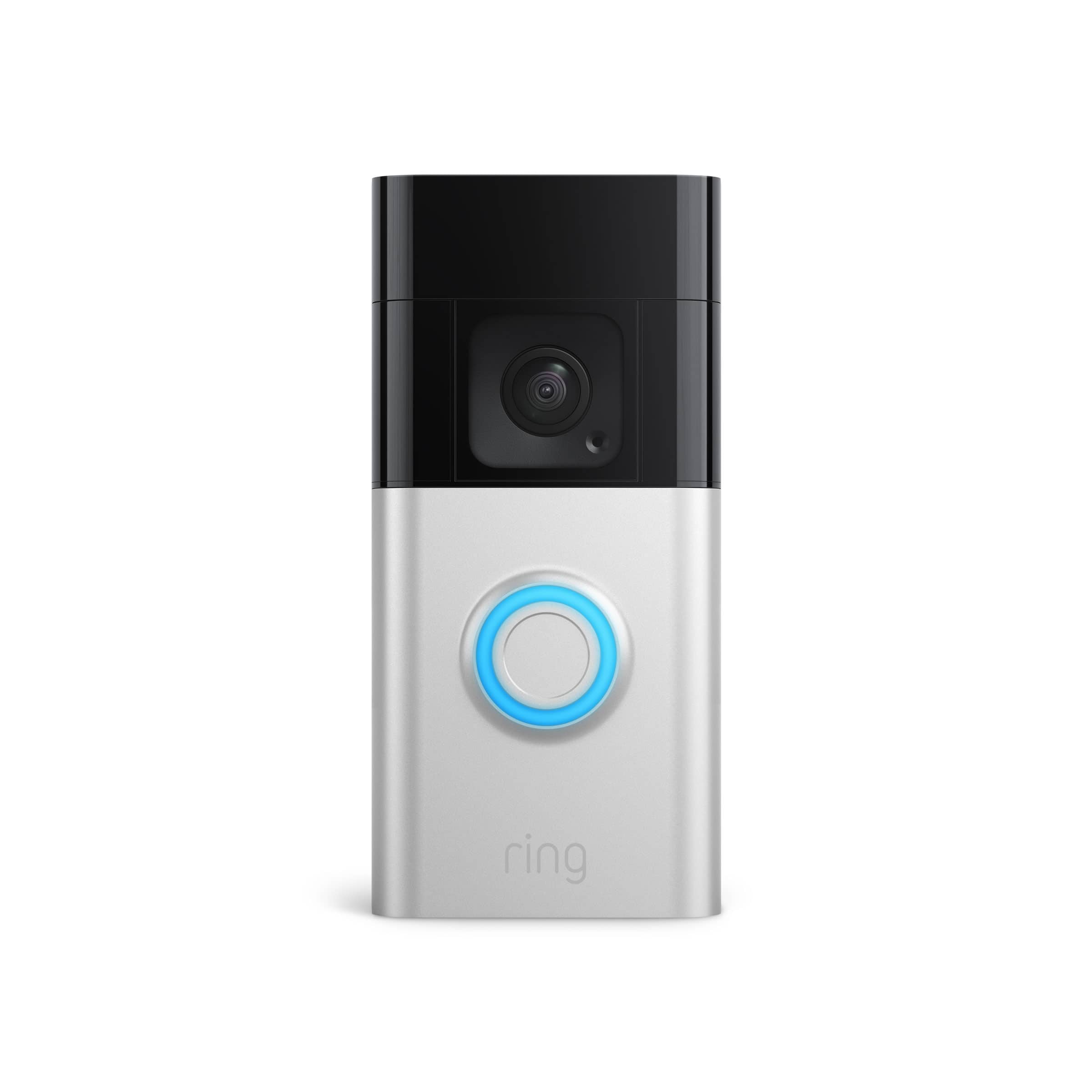 Ring - Battery Doorbell Plus Smart Wifi Video Doorbell – Battery Operated with Head-to-Toe View - Satin Nickel
