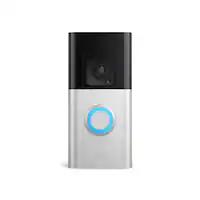 Ring - Battery Doorbell Plus Smart Wifi Video Doorbell – Battery Operated with Head-to-Toe View - Satin Nickel - Front_Zoom