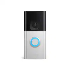 Front. Ring - Battery Doorbell Plus Smart Wifi Video Doorbell – Battery Operated with Head-to-Toe View - Satin Nickel.