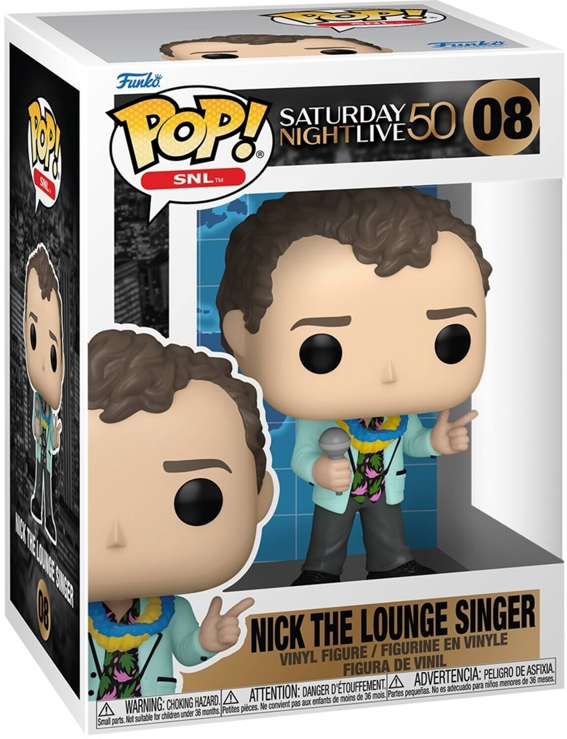 HOPY 2 Tonliy A Funko SATURDAY 50 08 M POP! a NIGHTLIVE S SNLM TM NKTE TEL 000E SNER 08 THE LOUNGE SINGER NICK FIGURE I/ FIGURINE EN VINYLE VINYL DE VINIL FIGURA ADVERTENCIA: PELIGRO DE ASFIXIA menores de 36 meses. D'TOUFFEMENT. adecuado para nios ATTENTION: DANGER pequeias. No es moins de 36 mois. Partes HAZARD aux enfants de WARNING: CHOKING Petites pieces. Ne convient pas children under 36 months Not suitable for Small parts.