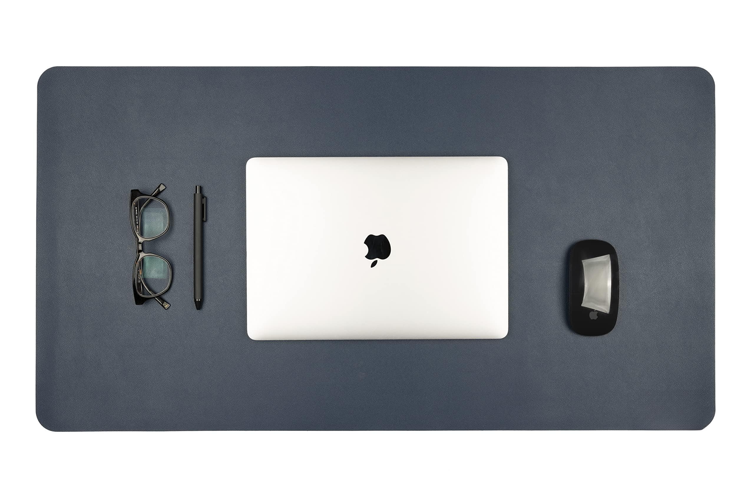 Fabibe - Anecdote Vegan Leather Desk Pad - 31.5"x17" Mat For Your Office. This Quality Large Mouse Has Chic Elegance Professi - Midnight Blue Large (31.5x17)