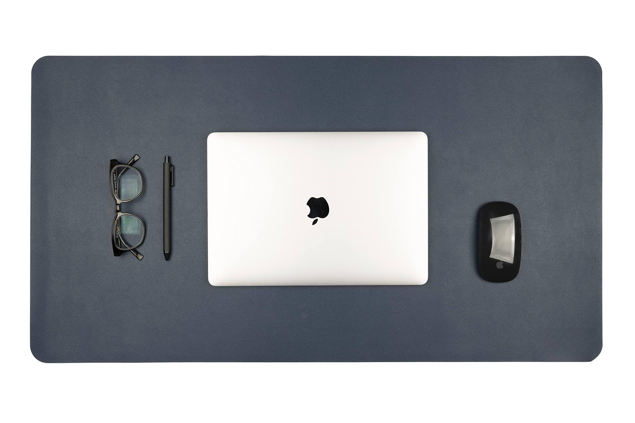 Fabibe - Anecdote Vegan Leather Desk Pad - 31.5"x17" Mat For Your Office. This Quality Large Mouse Has Chic Elegance Professi - Midnight Blue Large (31.5x17)