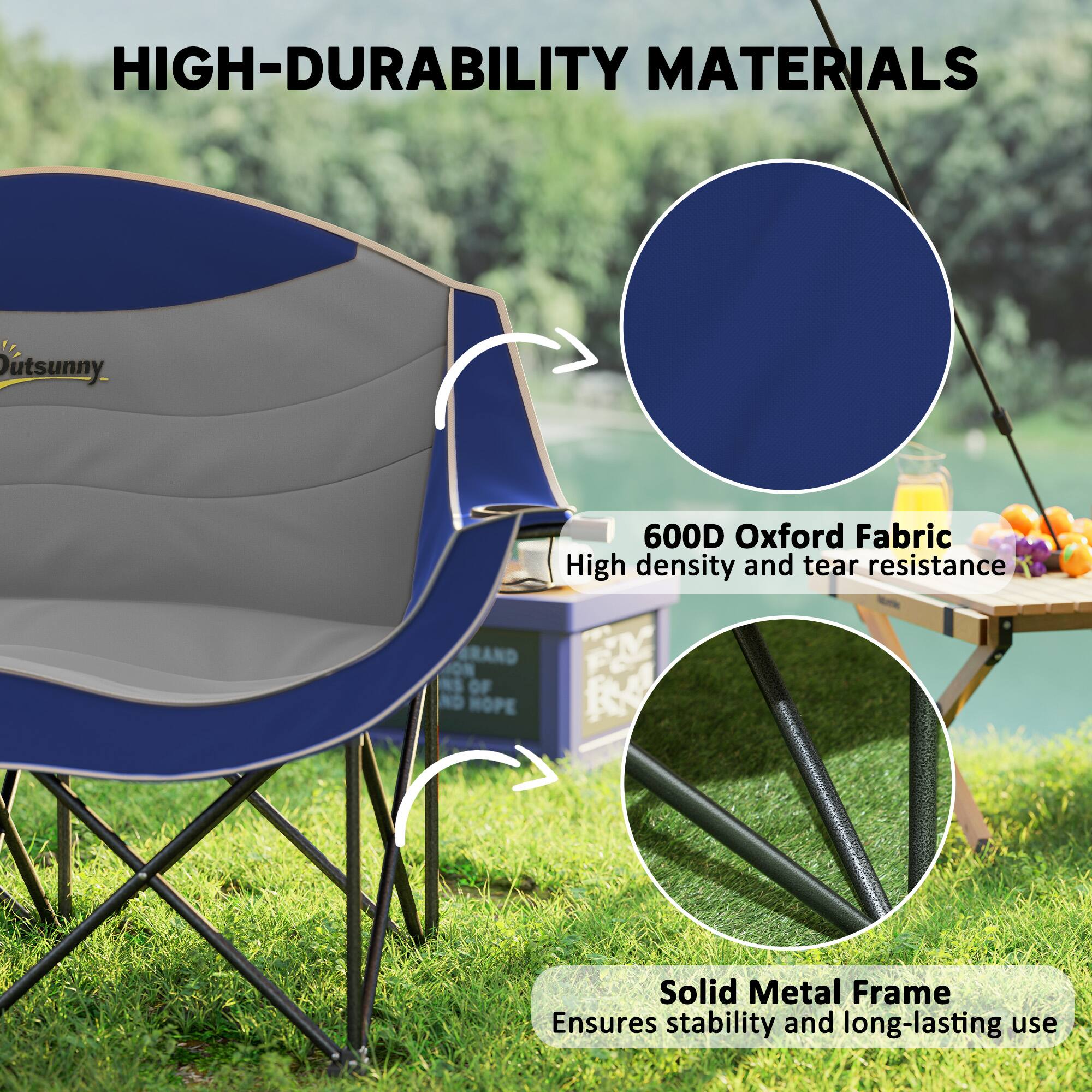 HIGH-DURABILITY MATERIALS

" utsunny 600D Oxford Fabric High density and tear resistance
Solid Metal Frame Ensures stability and long-lasting use