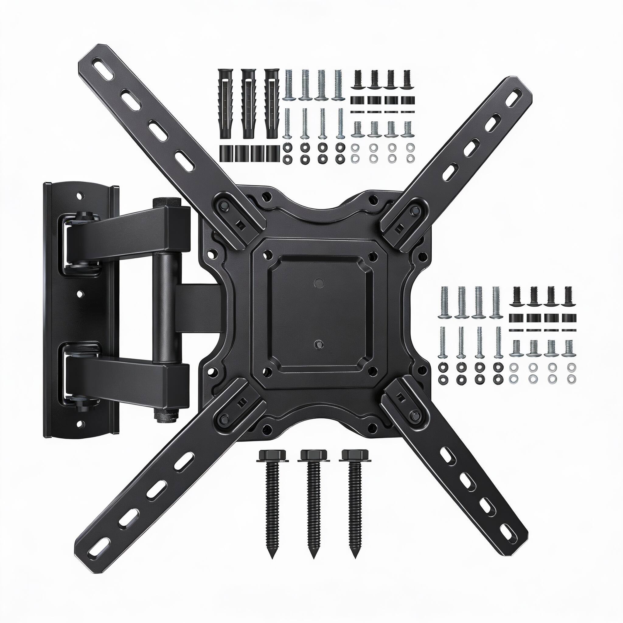 Front. CovertSafe - Full Motion TV Mount 26-60" Swivel Tilt 77lbs VESA 400 Hollow Panel - BLACK.