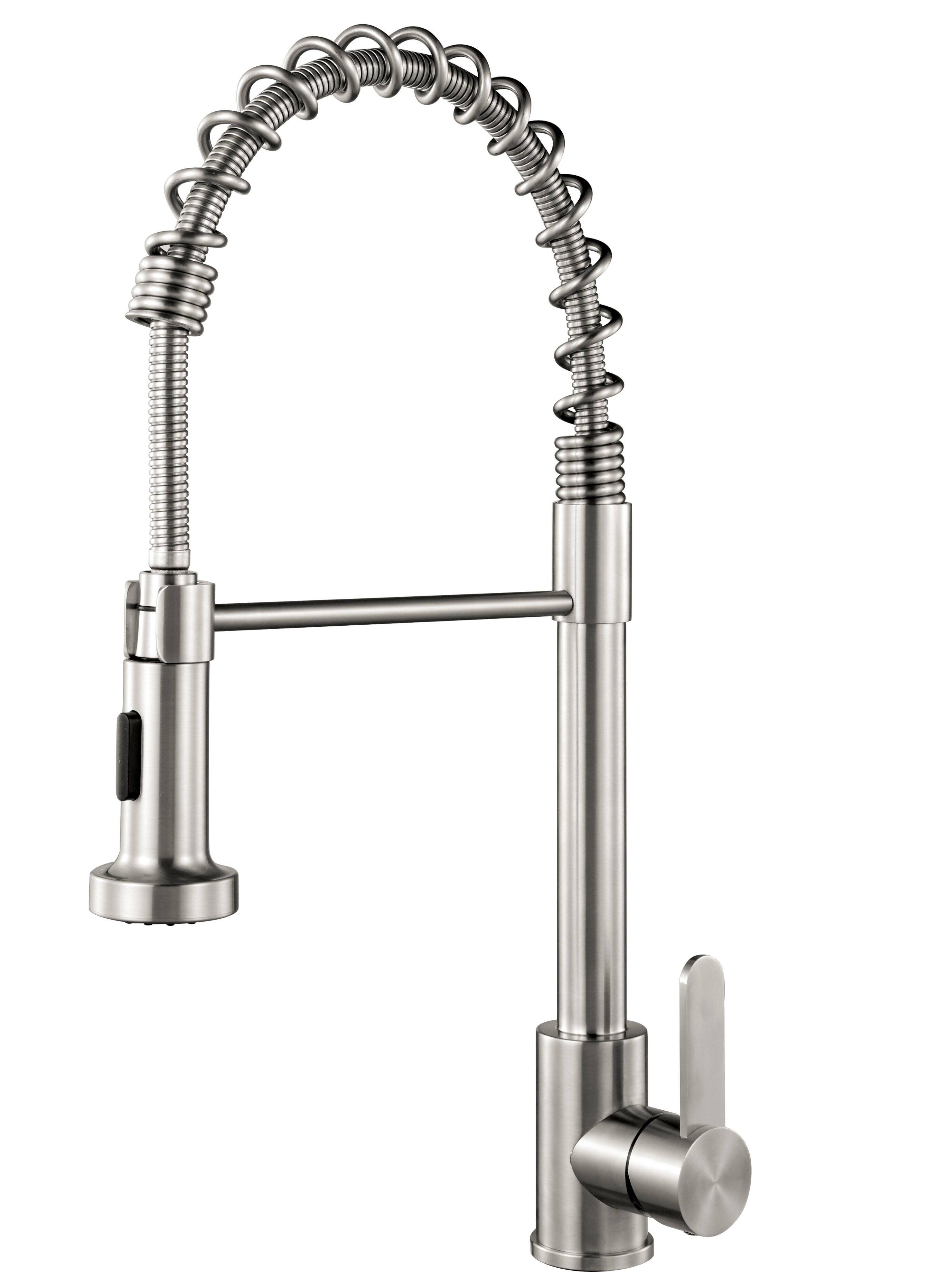 Alt View 8. Akicon - Akicon 30 in. Undermount Single Bowl 18-Gauge Kitchen Sink and Pull-Down Faucet with Bottom Grid and Basket Strainer - Silver.