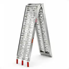 Black Widow - Aluminum Folding Motorcycle Ramp Arched Plate, Single Runner - Silver