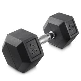 Philosophy Gym - Rubber Coated Hex Dumbbell - Cast Iron Hand Weights - 25-lbto 50 Pound - Black