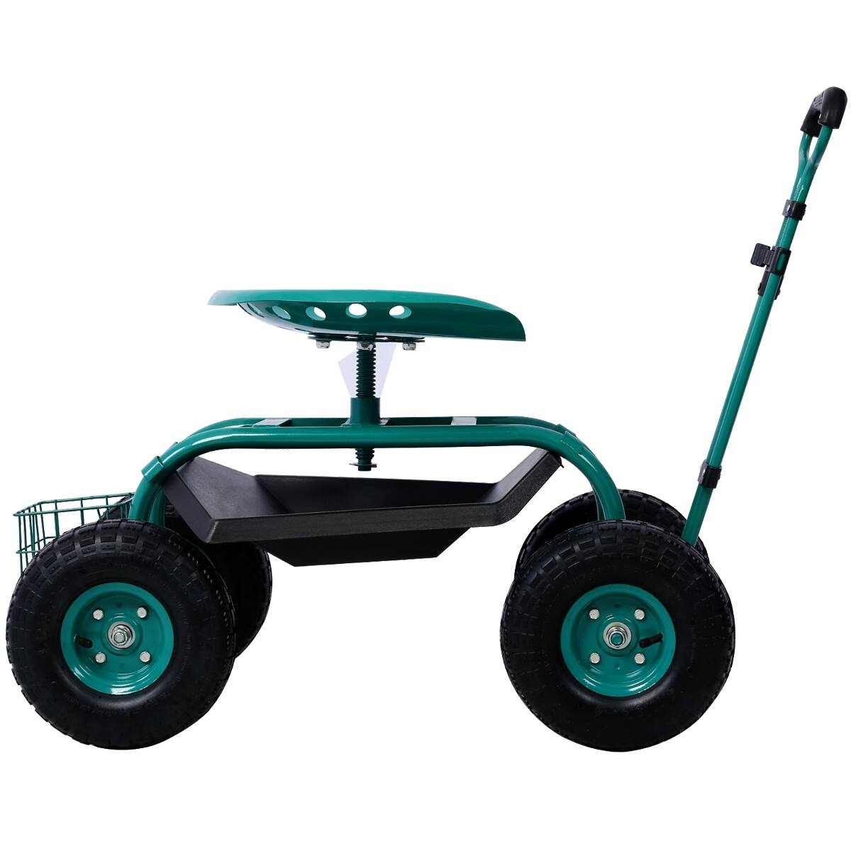 Angle. Loheer - Loheer Rolling Garden Scooter with 360 Swivel Seat, Green.
