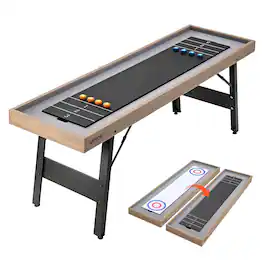 VEVOR - 7 ft Shuffleboard Table, 2 in 1 Shuffleboard and Tabletop Curling Combo Game, Compact Shuffle Board with Smooth Surface - Black;Brown