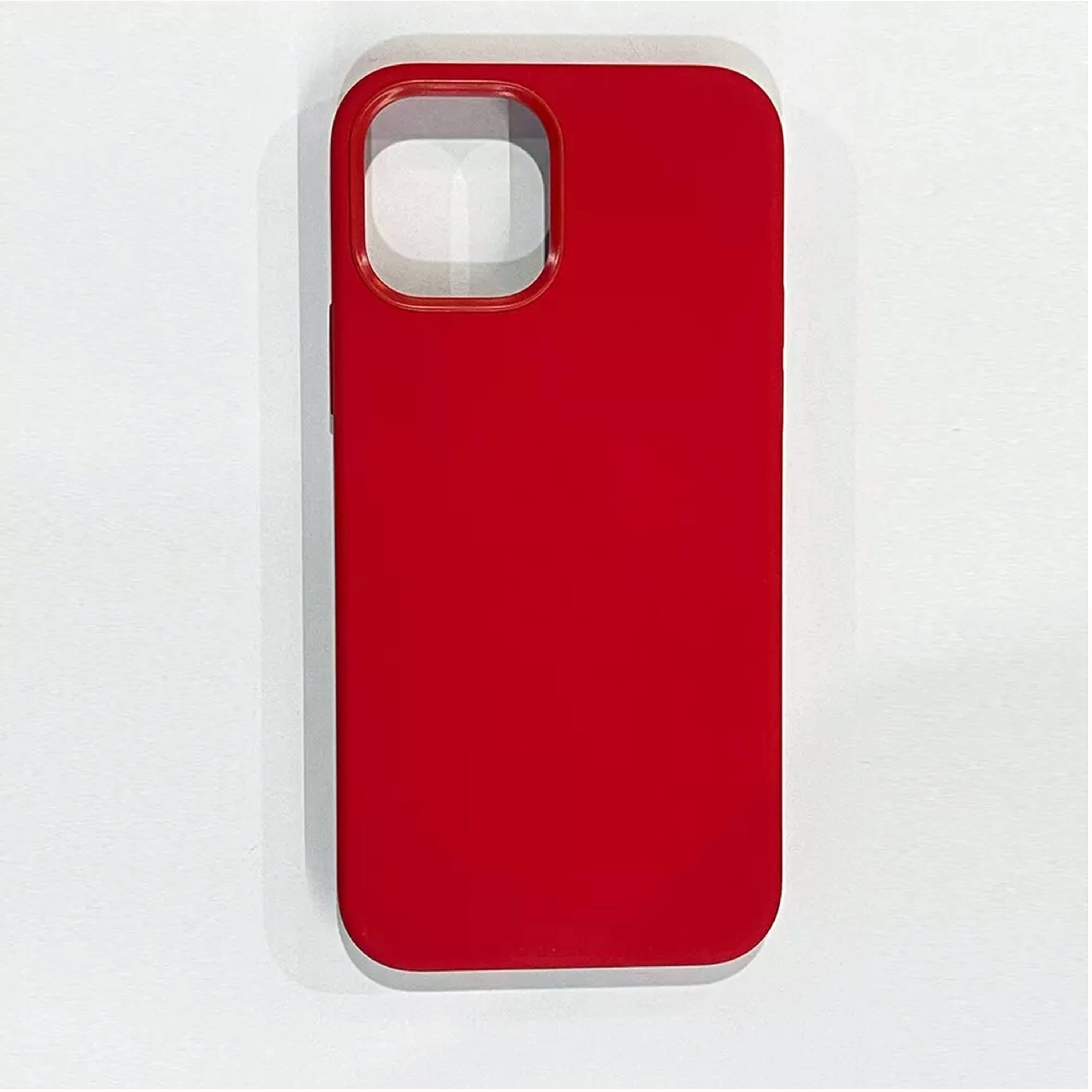 Front. Kitcheniva - Premium Silicone Phone Cover For iPhone 12 Mini Red - Red.